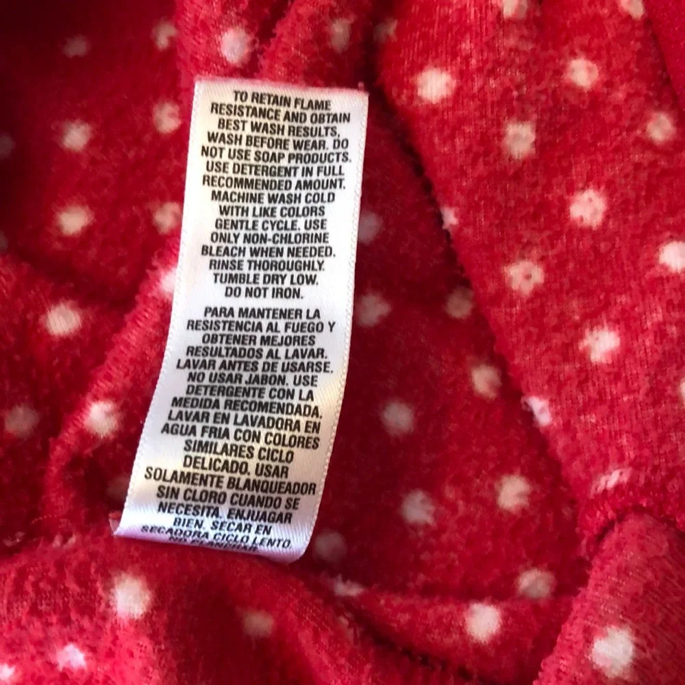 Carter’s Christmas Red Zip-Up Fleece Sleep Play Pajamas 18 months Polka Dot
